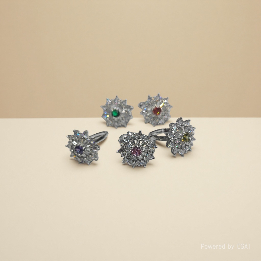 Wholesale of fashionable and niche blue zircon gemstone rings and luxurious full-diamond engagement rings for women from Europe and America