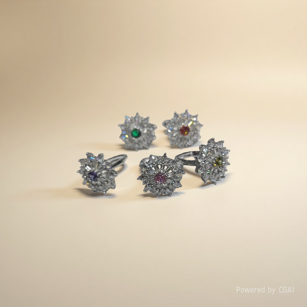Wholesale of fashionable and niche blue zircon gemstone rings and luxurious full-diamond engagement rings for women from Europe and America Specification image