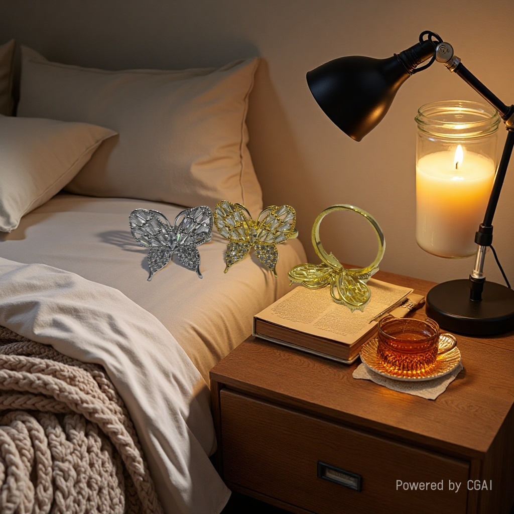 A high-end, shiny, and niche design of a light luxury open-top ring with a genuine gold plating on copper from Europe and America Application Scenario