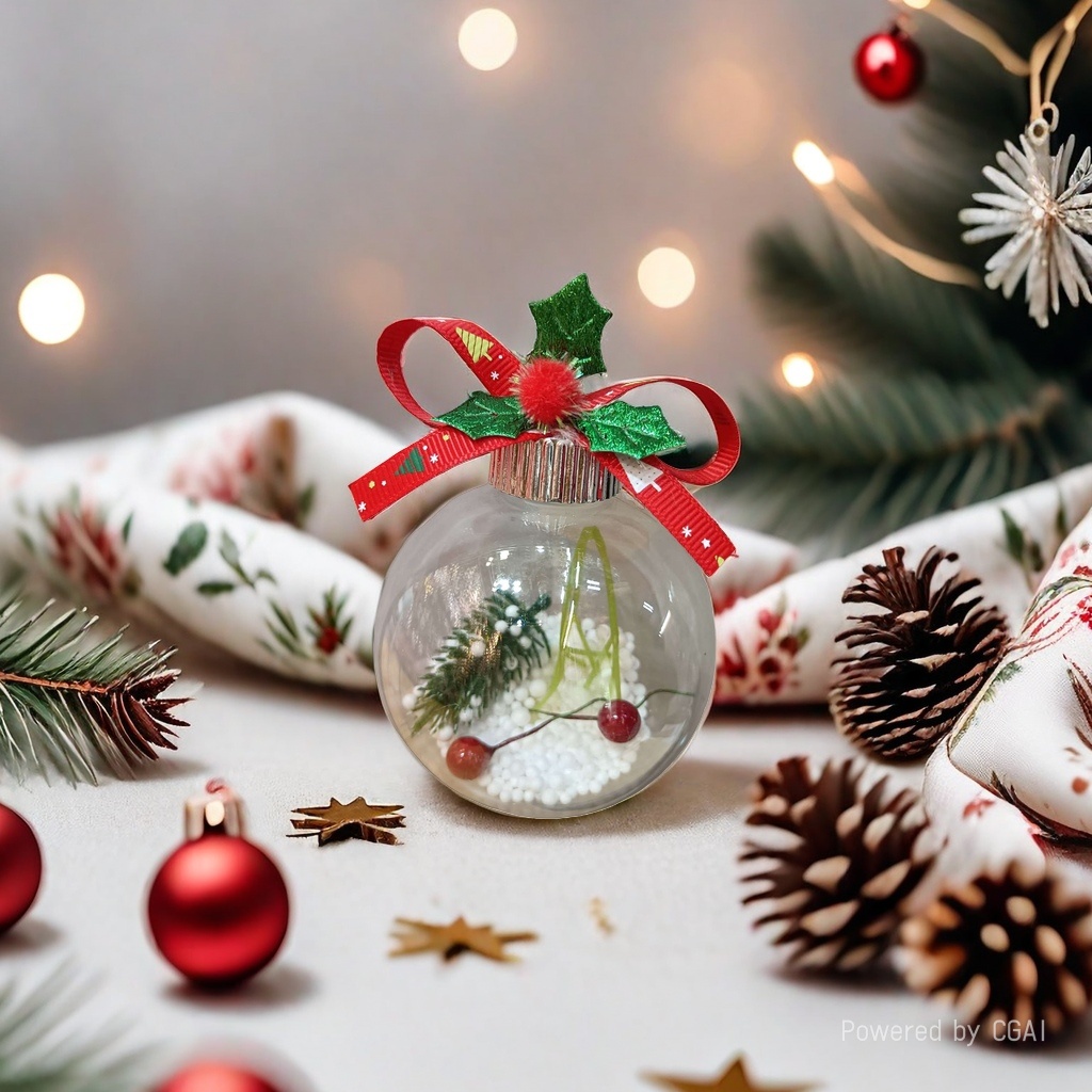 Christmas transparent glass ball hanging Christmas hat souvenir decoration Application Scenario