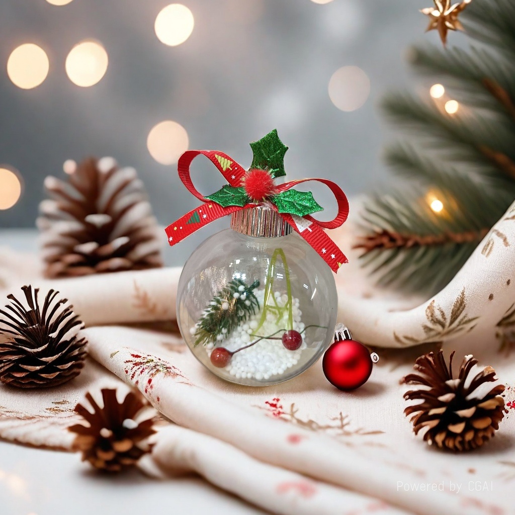 Christmas transparent glass ball hanging Christmas hat souvenir decoration