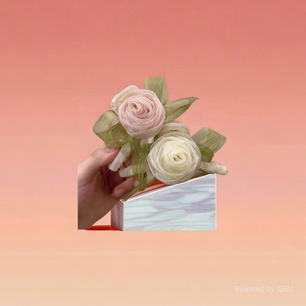 Crocheted hand bouquets, knitted flowers, tie-flower decorations, hand stick flowers, and simulated floral art Application Scenario