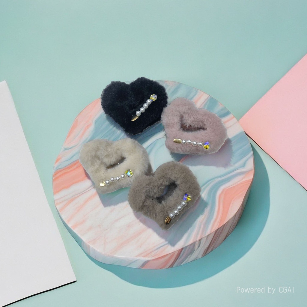 Plush heart-shaped large intestine hair band, hair accessory and hair rope accessory details Picture