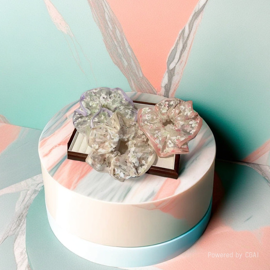 花卉图案大肠发圈发饰发绳饰品