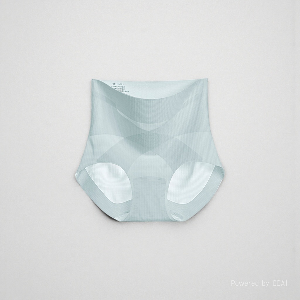 Light blue high-waisted mulberry silk underpants with a crotch for women, loose and safe lace-trimmed underwear Application Scenario