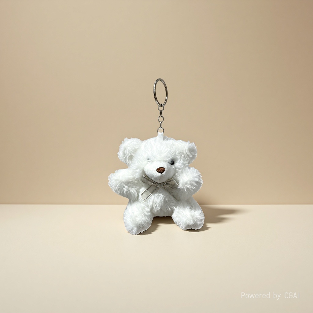 Soft and cute teddy bear keychain, heartwarming plush toy pendant, student schoolbag accessory details Picture
