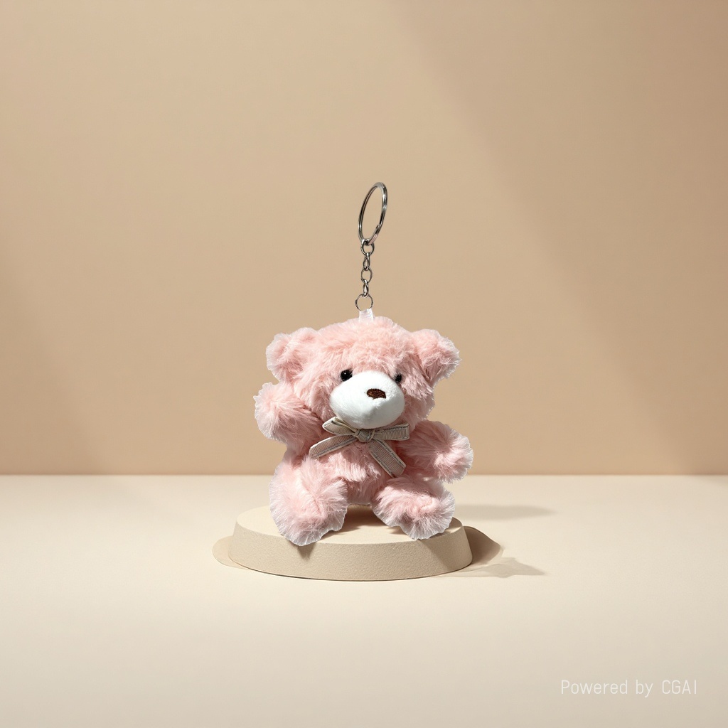 Soft and cute teddy bear keychain, heartwarming plush toy pendant, student schoolbag accessory Specification image