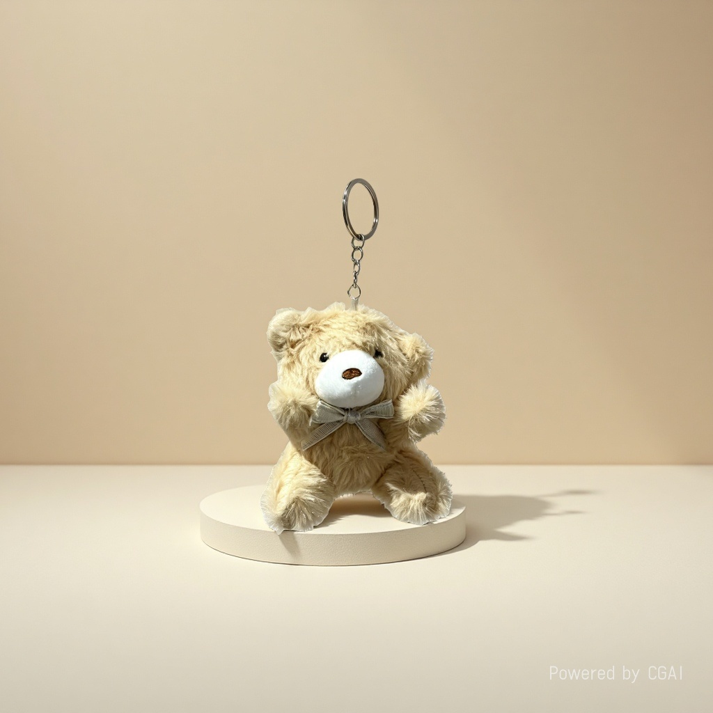 Soft and cute teddy bear keychain, heartwarming plush toy pendant, student schoolbag accessory