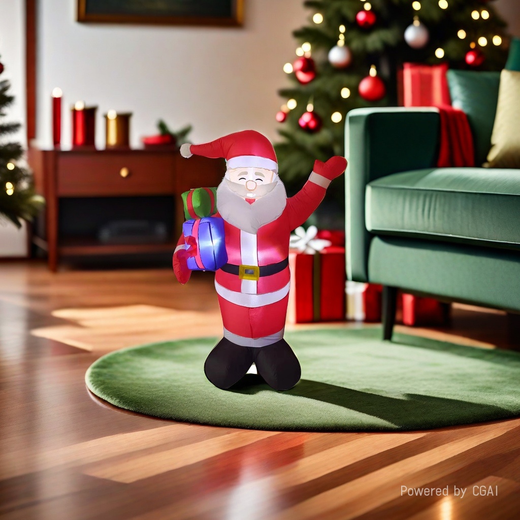 Cartoon Santa Claus inflatable doll 1.8-meter hand-held gift package for the elderly Application Scenario