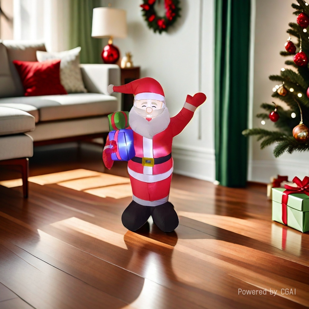Cartoon Santa Claus inflatable doll 1.8-meter hand-held gift package for the elderly