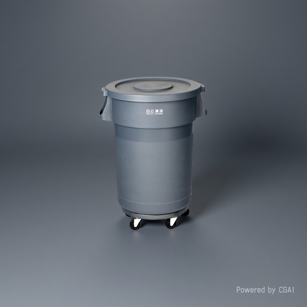 Thickened wheeled round grey desktop small trash can, smart home for hotels details Picture