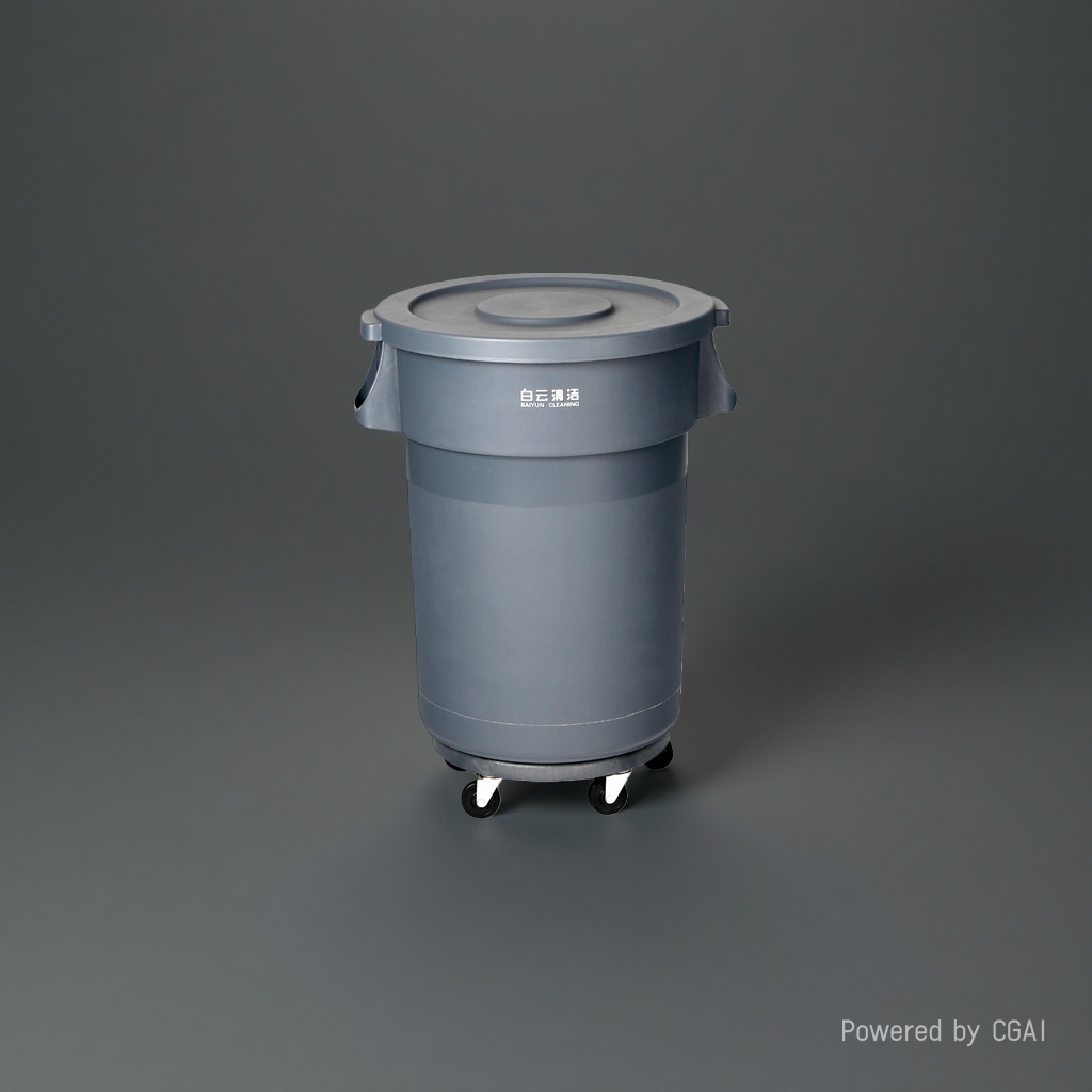 Thickened wheeled round grey desktop small trash can, smart home for hotels Application Scenario