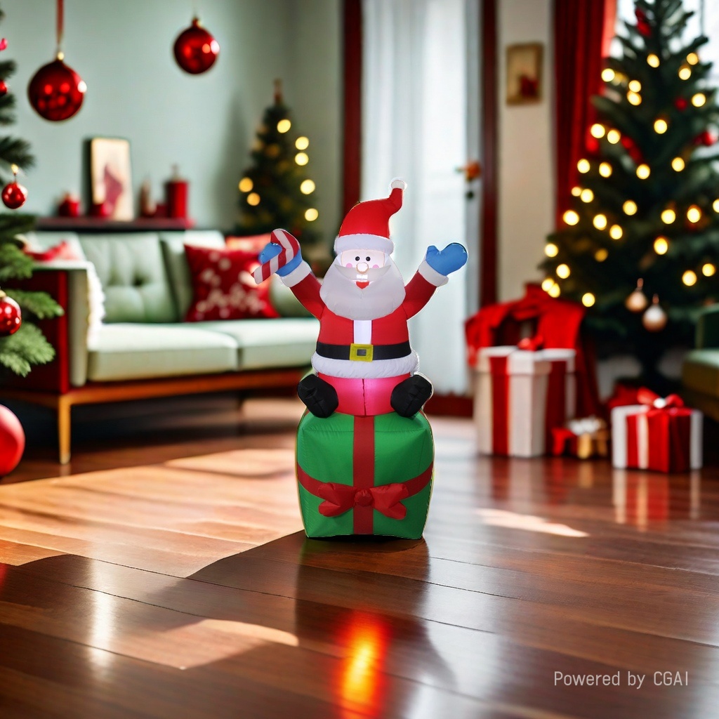 Santa Claus inflatable decoration 1.8-meter hand-held gift package for the elderly details Picture