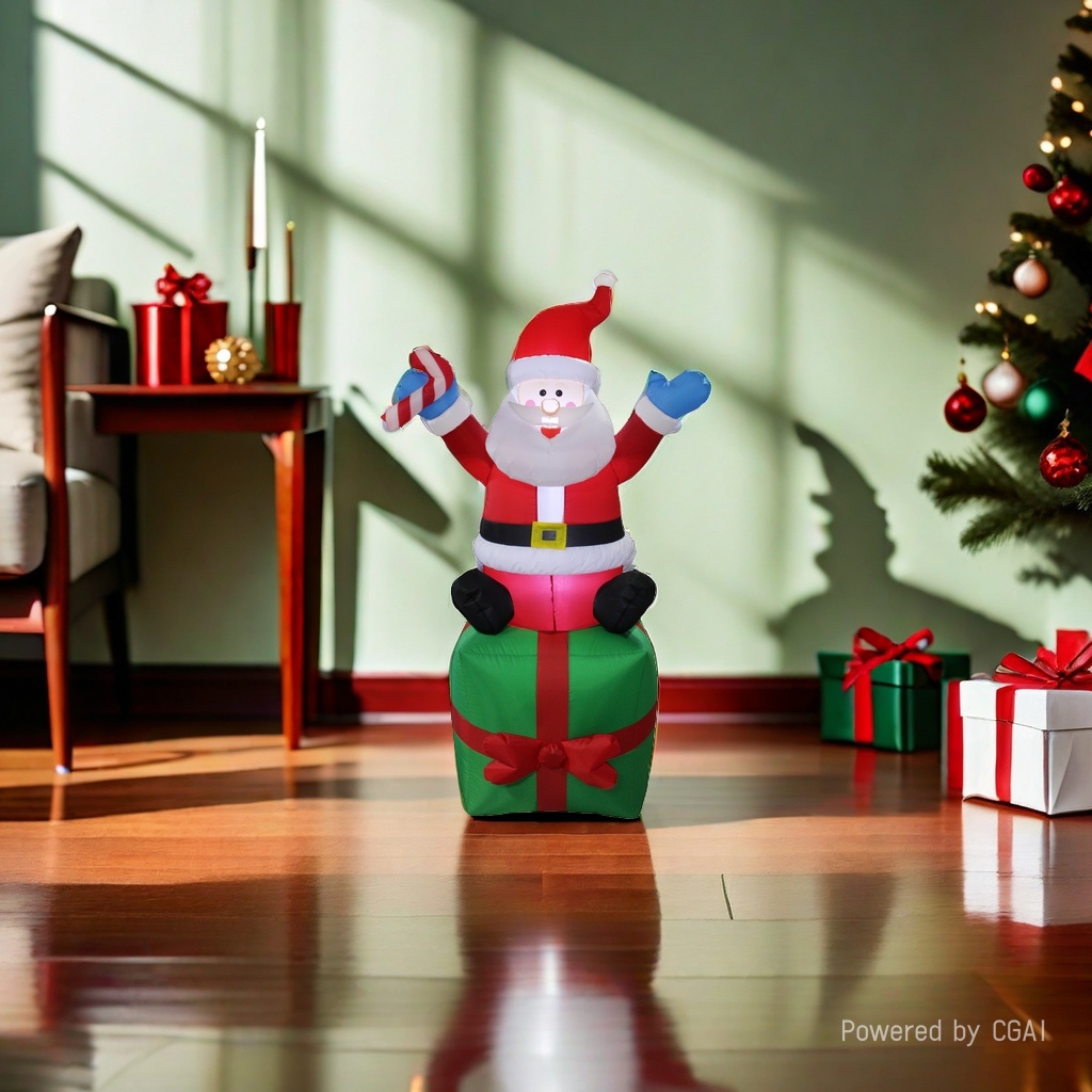 Santa Claus inflatable decoration 1.8-meter hand-held gift package for the elderly