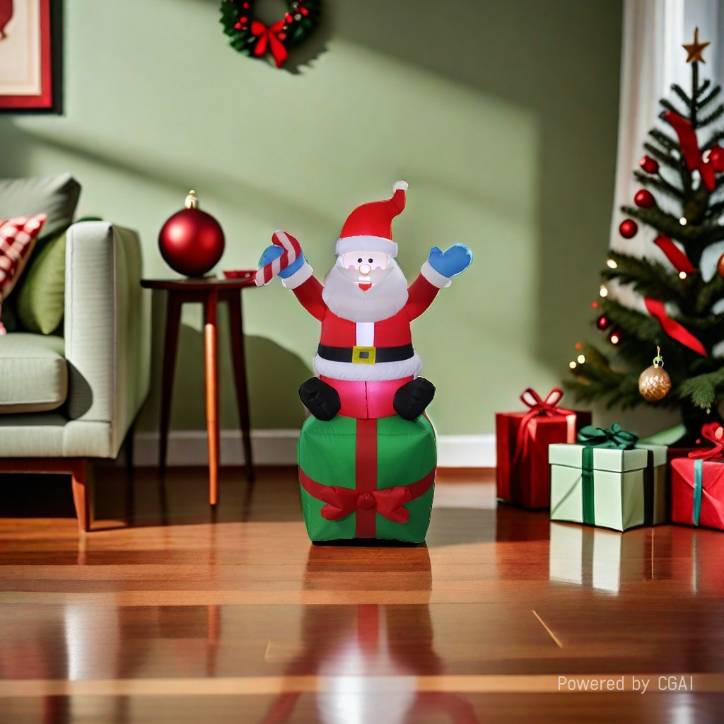 Santa Claus inflatable decoration 1.8-meter hand-held gift package for the elderly Specification image
