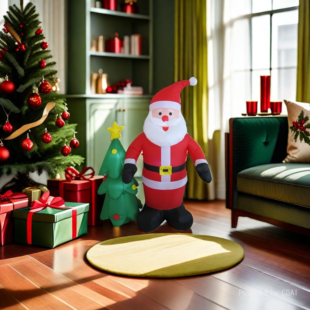 Santa Claus inflatable decoration: 1.8-meter-tall Old man and tree Application Scenario