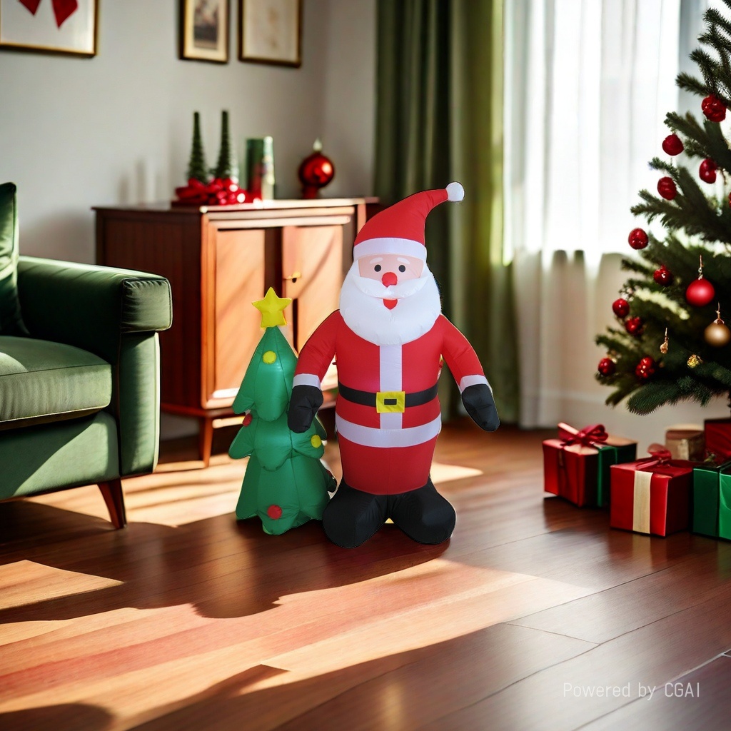 Santa Claus inflatable decoration: 1.8-meter-tall Old man and tree details Picture