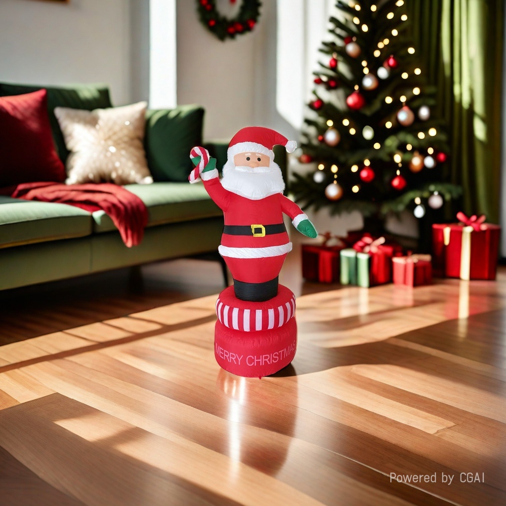Santa Claus inflatable decoration 2.1-meter rotating Old man details Picture