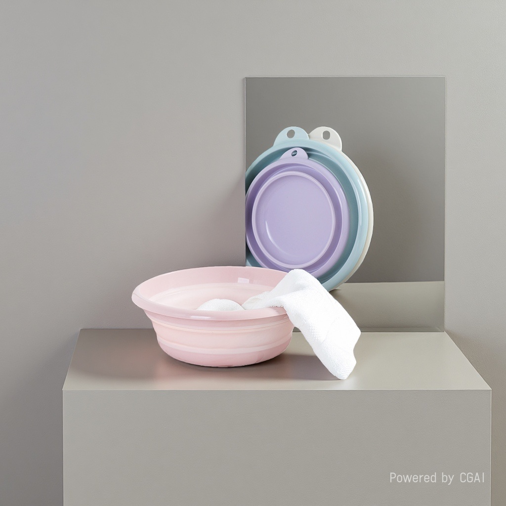 塑料盆/洗脸盆盆子/可折叠塑料洗脸盆/塑料盆50cm/折叠脸盆产品图