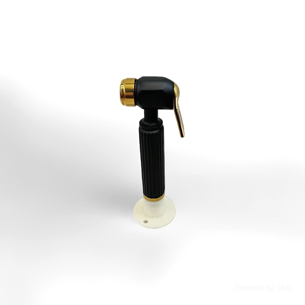 Zinc square Press type women's washbasin spray gun - Black + gold Specification image