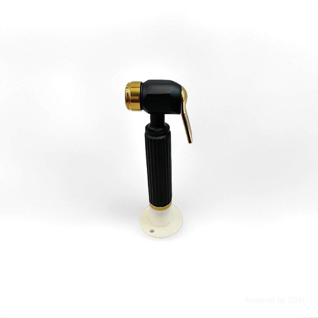 Zinc square Press type women's washbasin spray gun - Black + gold Application Scenario