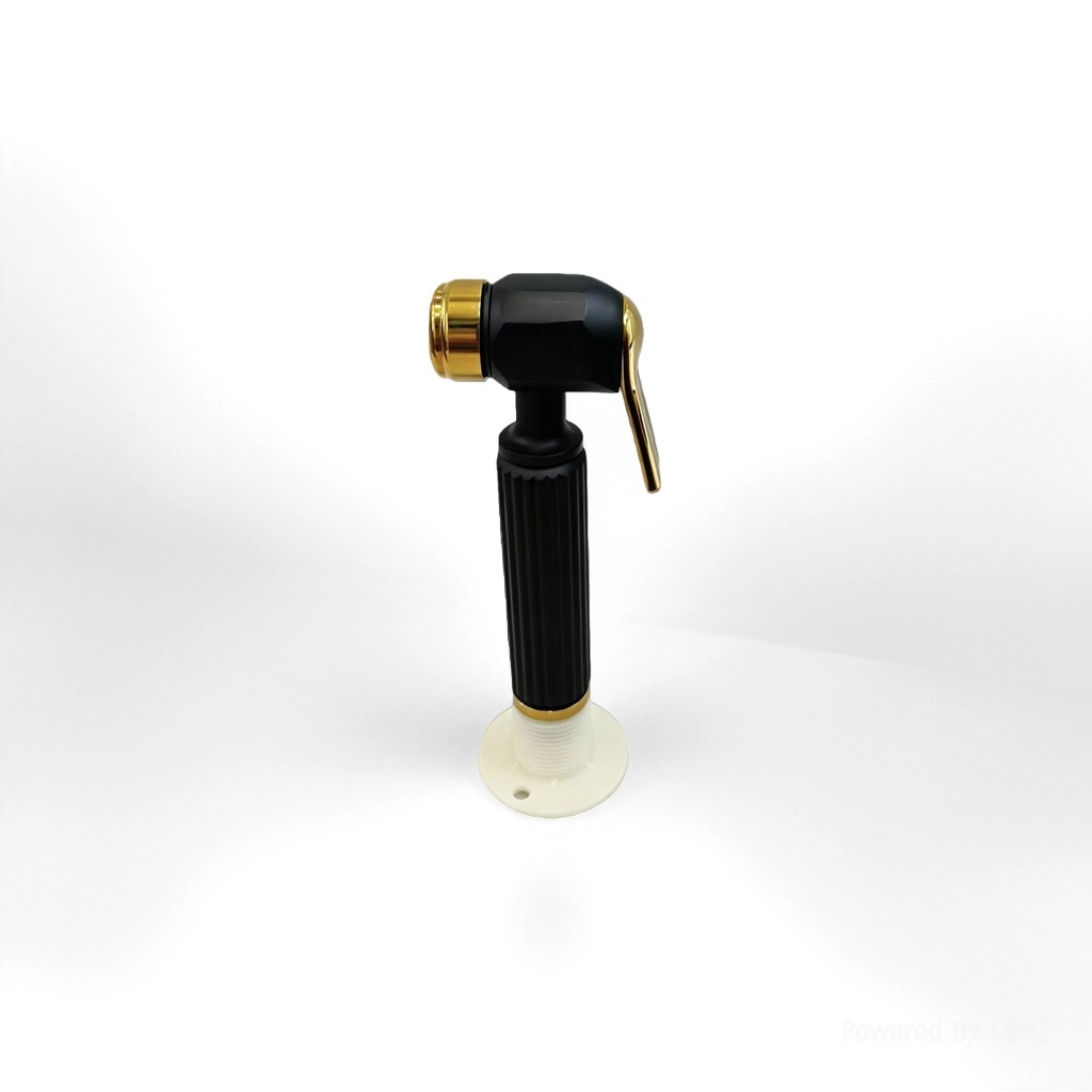 Zinc square Press type women's washbasin spray gun - Black + gold