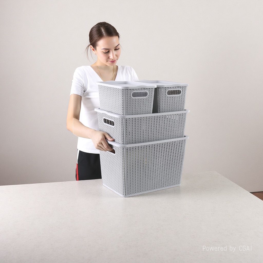 Woven storage basket, storage basket, organizing storage box, multi-functional storage basket Specification image