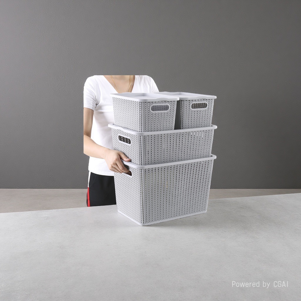 Woven storage basket, storage basket, organizing storage box, multi-functional storage basket