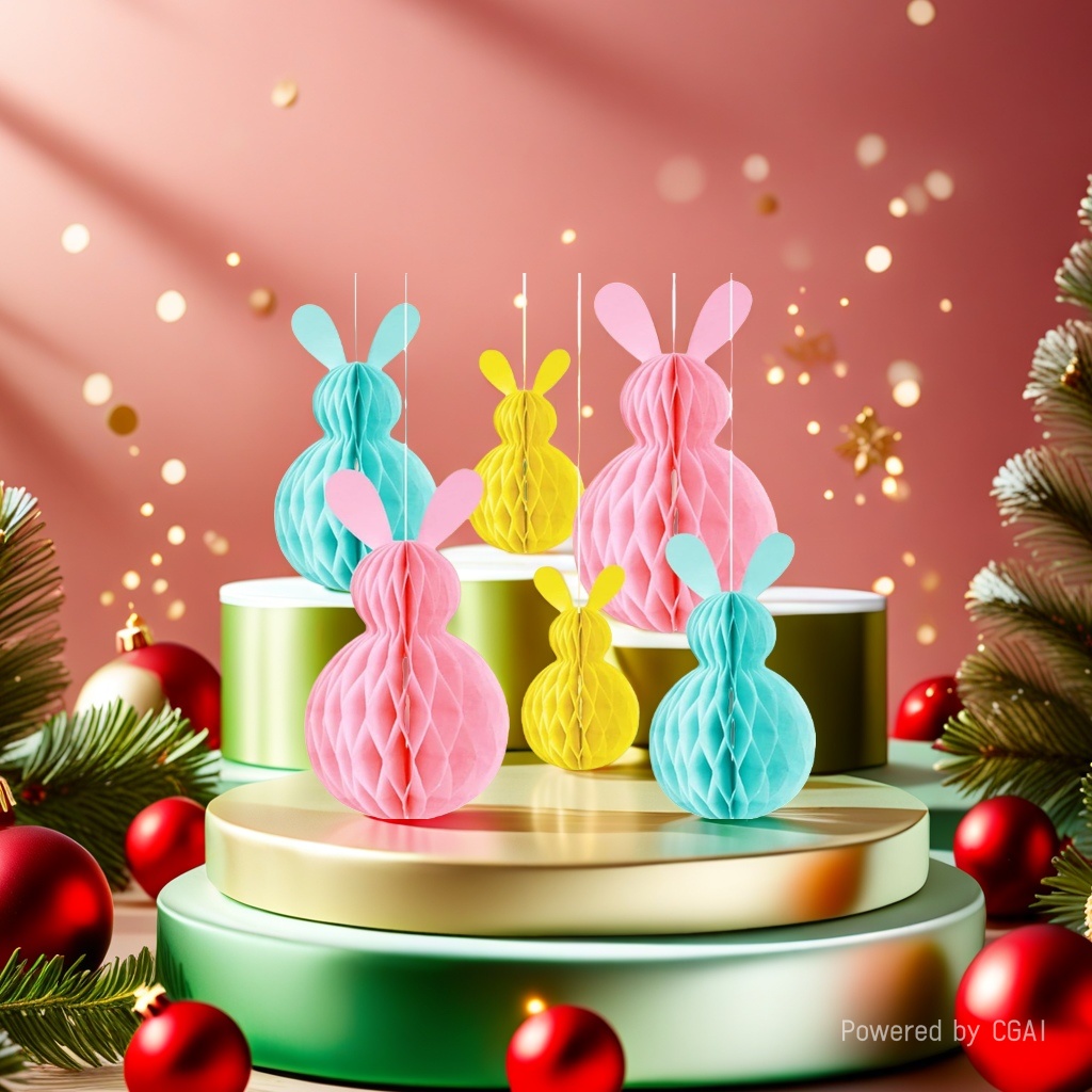 Zexi Colorful Paper Art Rabbit Decorations, paper-carved paper handicrafts, Paper handicrafts Application Scenario