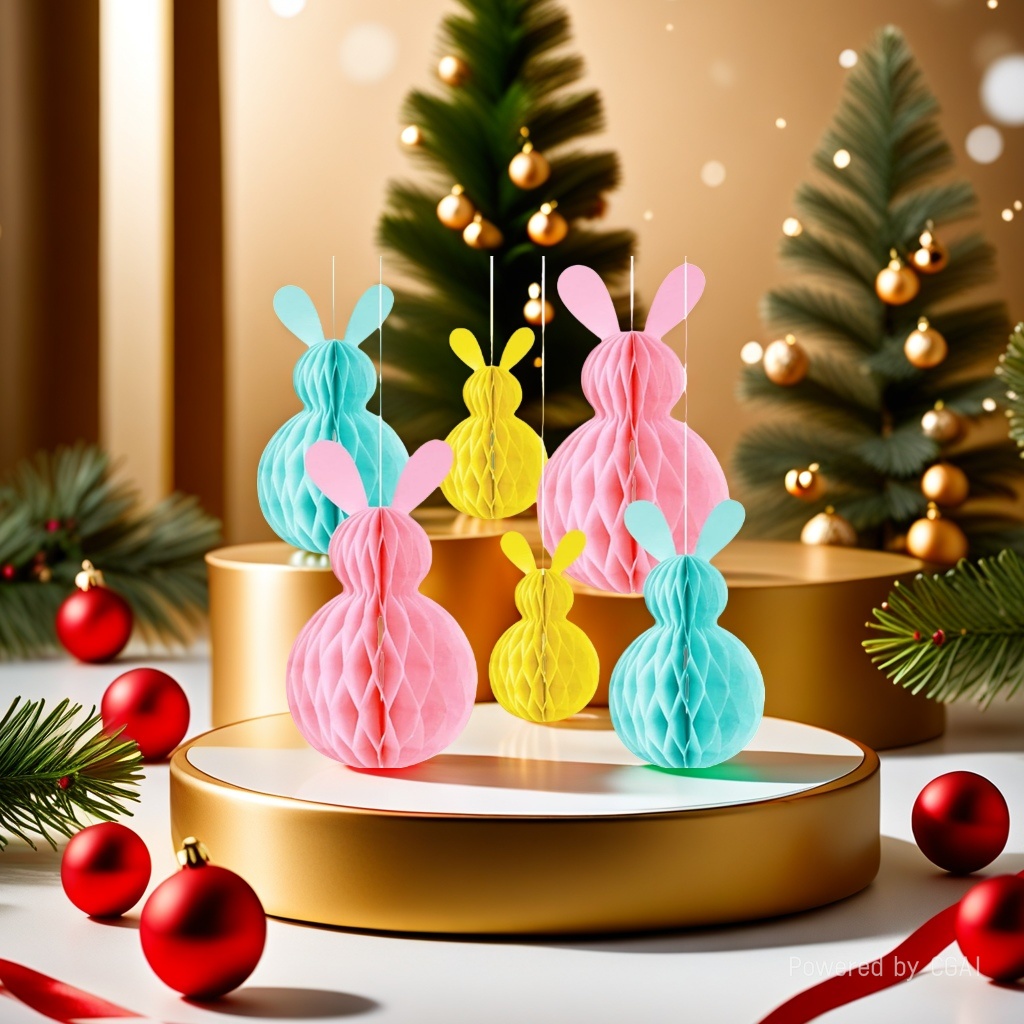 Zexi Colorful Paper Art Rabbit Decorations, paper-carved paper handicrafts, Paper handicrafts details Picture