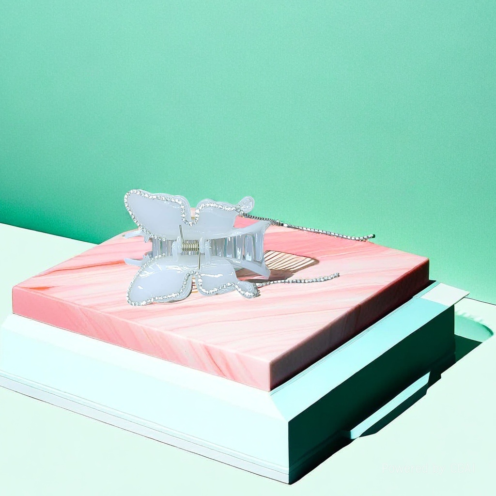蝴蝶造型醋酸抓夹鲨鱼夹发卡 一夹成型大号抓夹