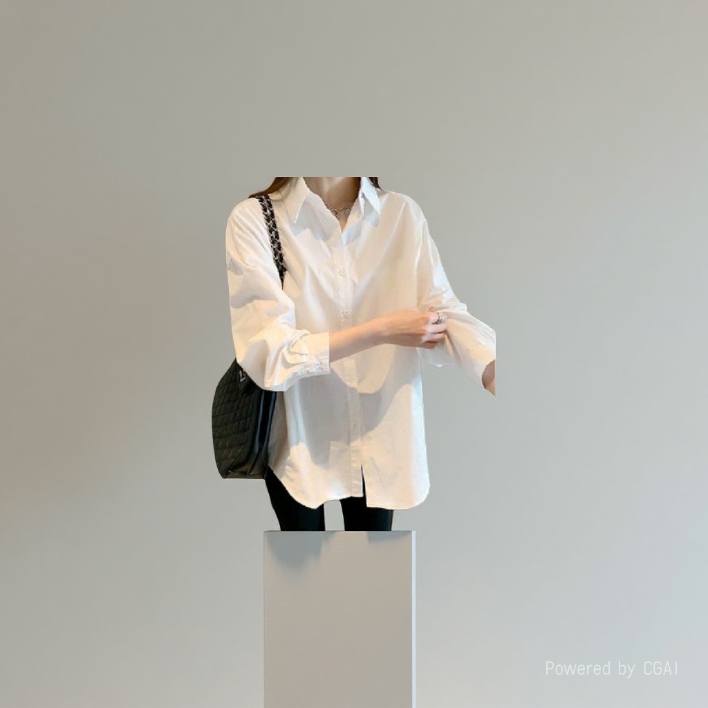 女士白色衬衫女时尚女装舒适简约
