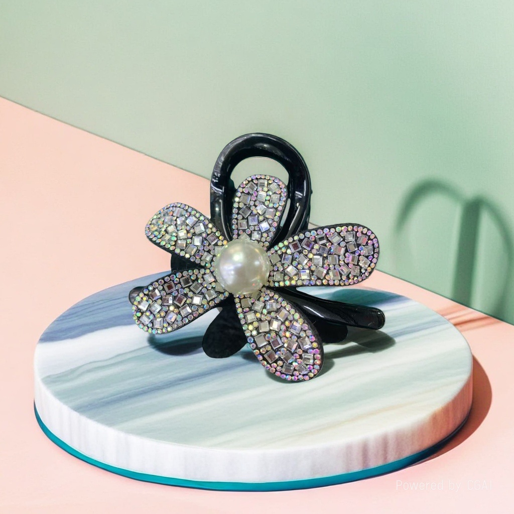 Acetic acid gripper flower-shaped decorative hair clip, shark clip hair clip 180g Application Scenario