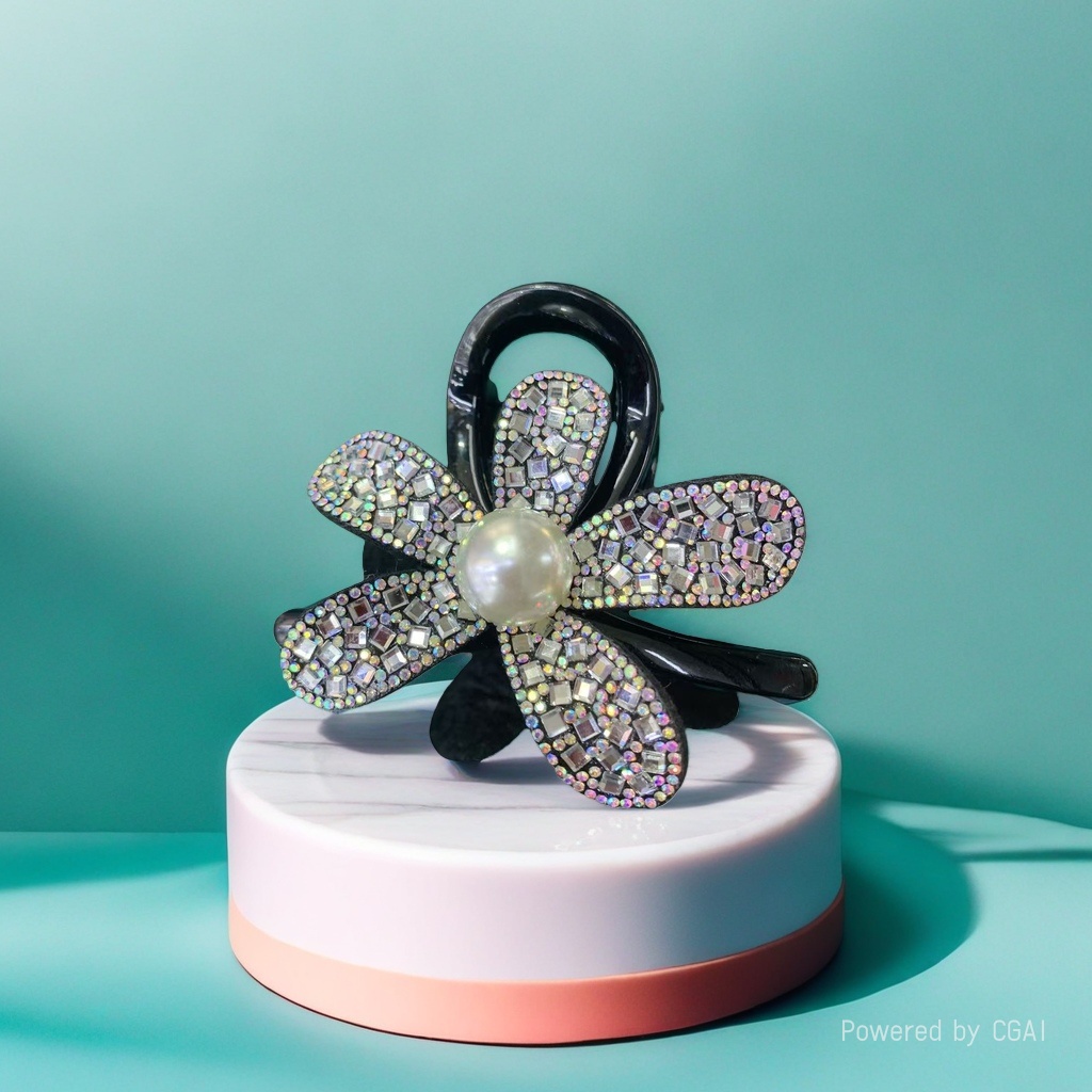 Acetic acid gripper flower-shaped decorative hair clip, shark clip hair clip 180g details Picture