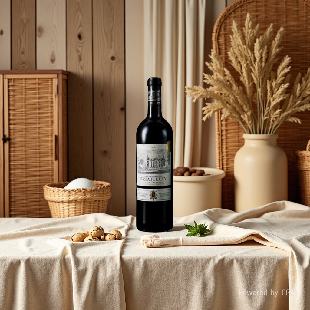 Wine bottle, glass water bottle, wine packaging box, alcohol disinfectant cotton pad, wine gift box set details Picture