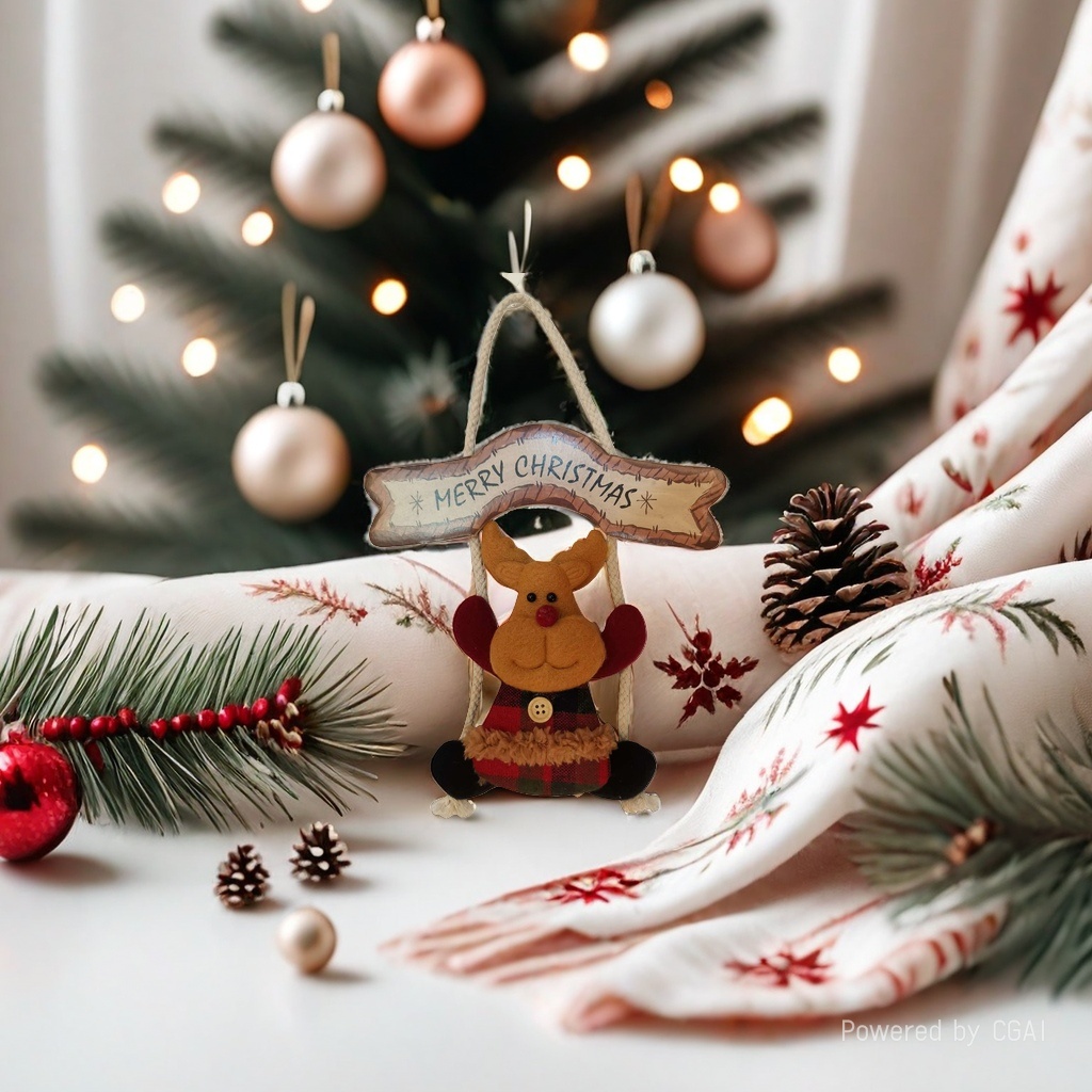 Christmas pendants, Christmas tree decorations, reindeer snowman, Santa Claus pendants, festive scene decorative pendants Specification image