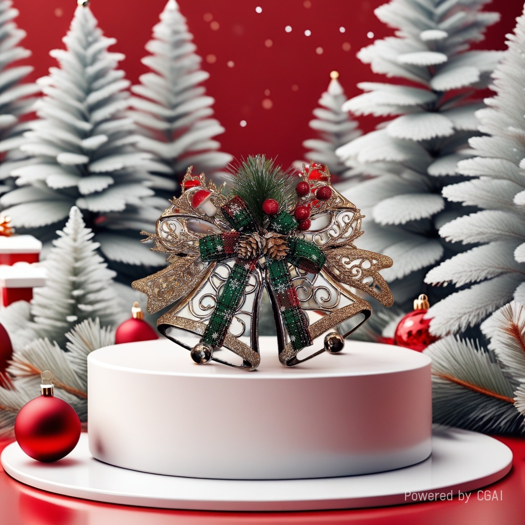 Christmas bell decorations, ornaments, large and small bell strings, garlands, ornaments, scene setting props, Christmas decorations
