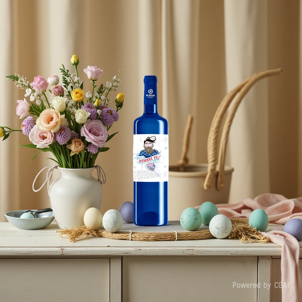 Hombre Pez蓝色酒瓶葡萄酒 红酒 酒类