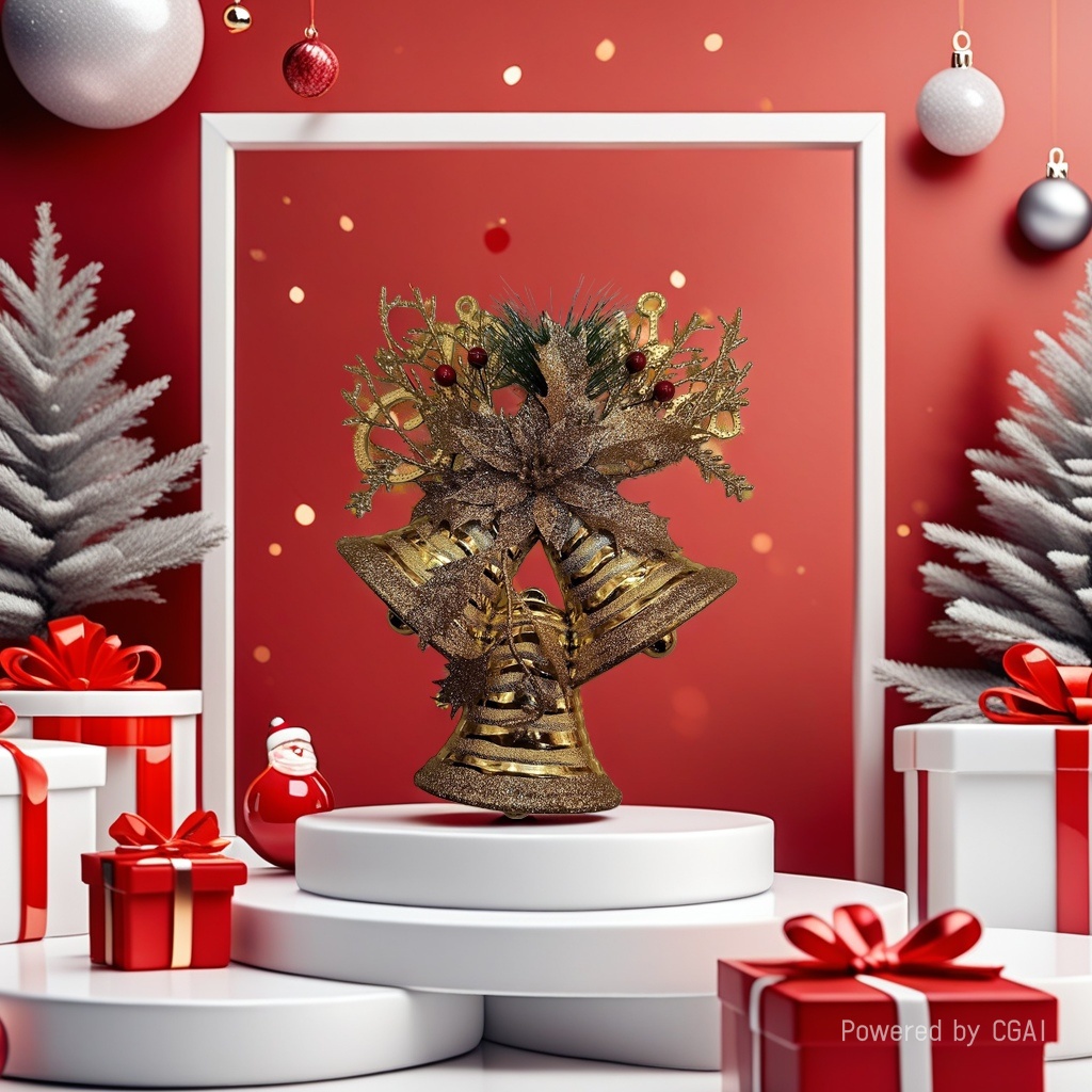 Christmas golden Christmas bell decorations details Picture
