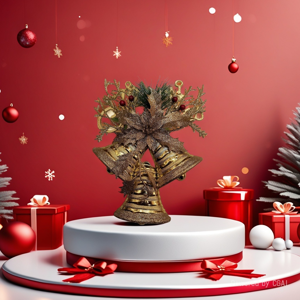 Christmas golden Christmas bell decorations Specification image