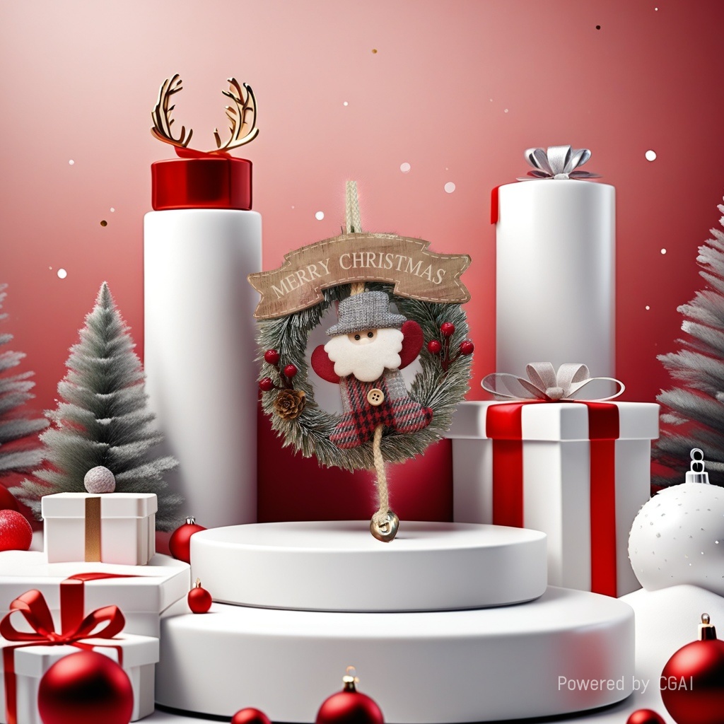 Christmas decorations, creative rattan rings, bells, window displays, glass doors, wall hangers, scene arrangements, garland, old man, snowman, 172402713 details Picture