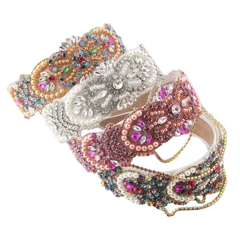 The new and elegant hairband from Heming features a European and American style, Baroque fashion, exaggerated and heavily crafted bangs and tassels Item Picture