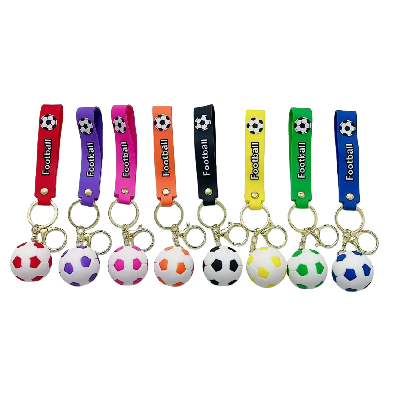 Creative PVC soft rubber football keychains, customized sporty schoolbag pendants, World Cup fan peripheral gifts Item Picture