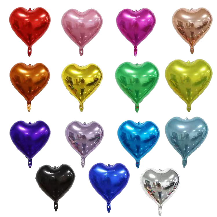 Colorful heart-shaped aluminum film balloons for birthday and wedding ceremony decoration