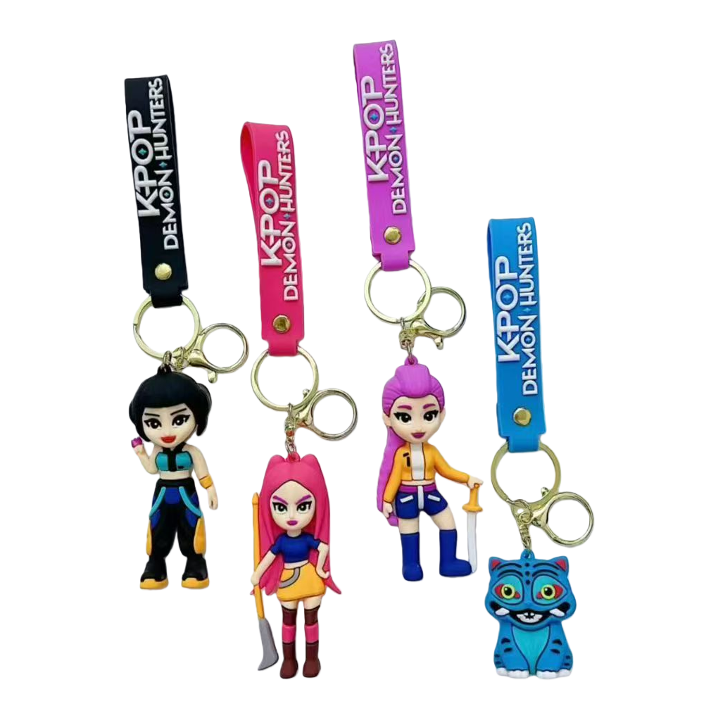 Cross-border hot products: KPOP Witch Hunt keychains, cute soft rubber car pendants, cartoon girl group trendy small gifts Item Picture
