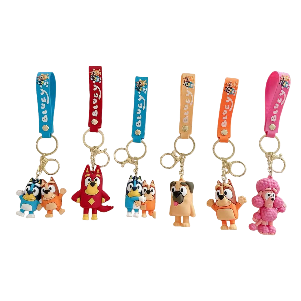 Cross-border Bluey keychains, Bluey mascot cartoon dog soft plastic figurines, cute blind bags, small gifts batch Item Picture
