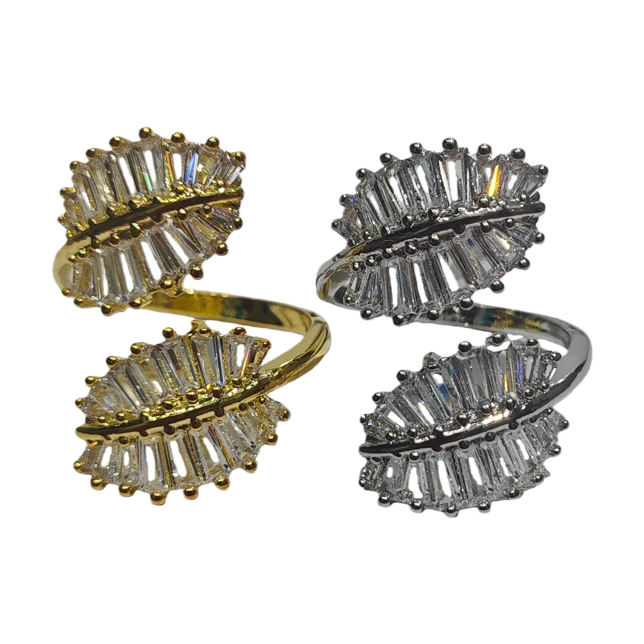 A new InS-style, simple and cold design with an open index finger ring and a branch and flower branch shape, a zircon ring is released as a gift Item Picture