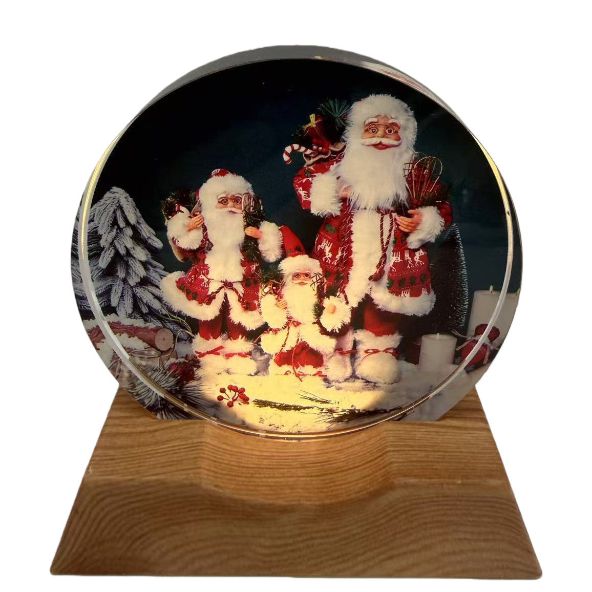 Christmas-themed decorative paintings, Santa Claus crystal ball ornaments, Christmas-themed decorations, Christmas souvenirs Item Picture