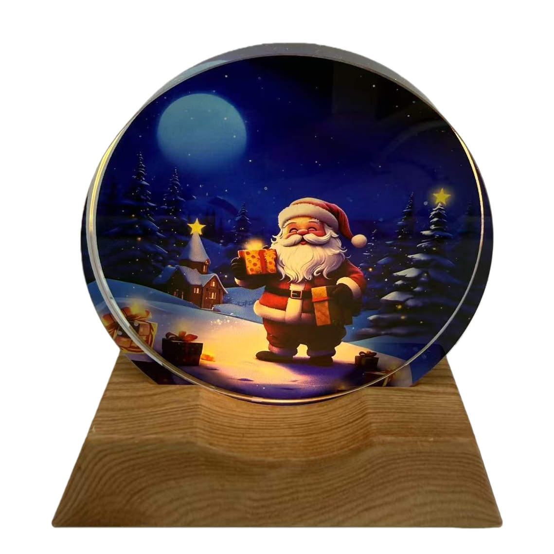 Christmas round decorative lights, Santa Claus crystal ball ornaments, Christmas-themed decorations, Christmas souvenirs Item Picture