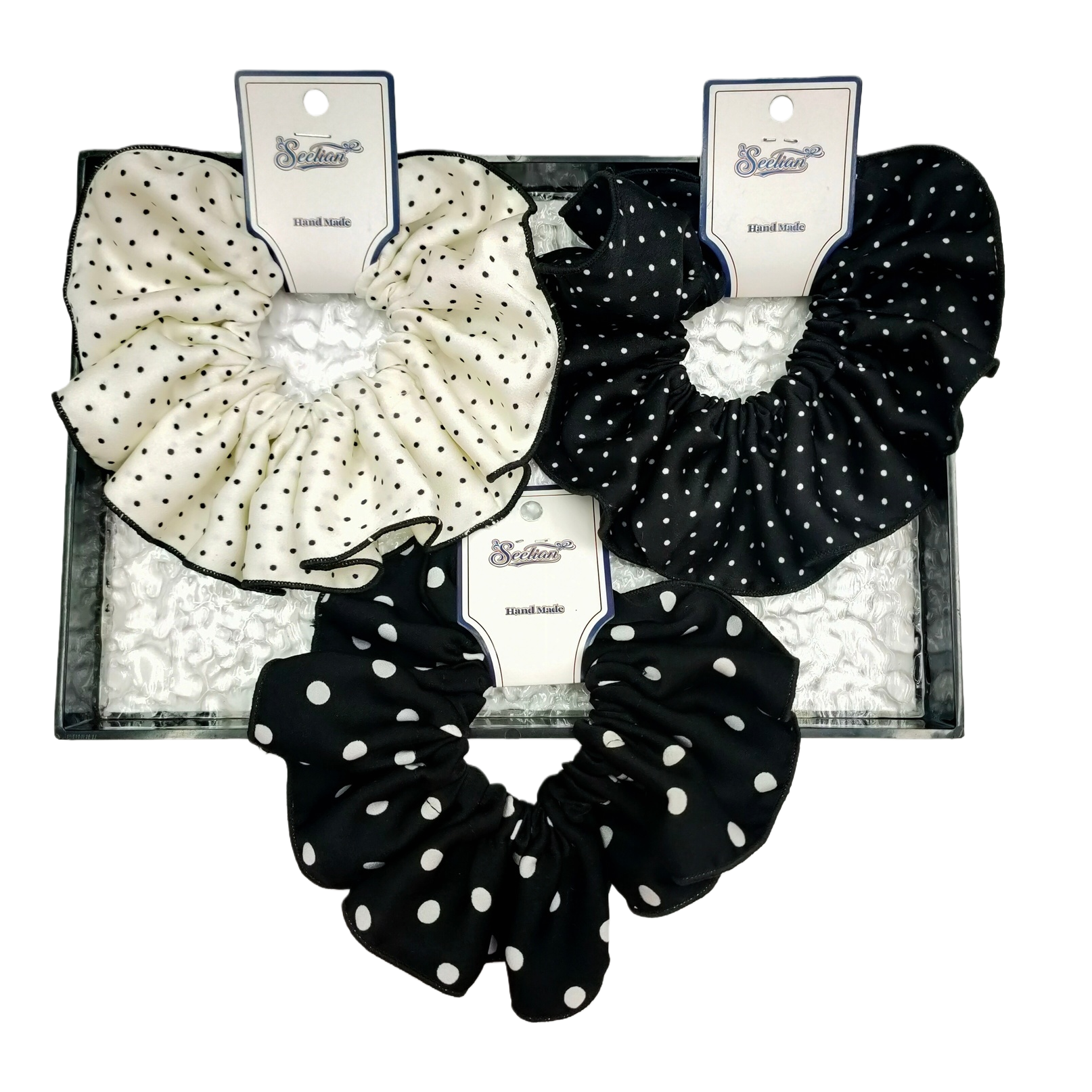 Sweet fabric lace large intestine hair tie and hair band, high-end lace ponytail hair tie and hair flower, fashionable heavy industry hair accessory Item Picture